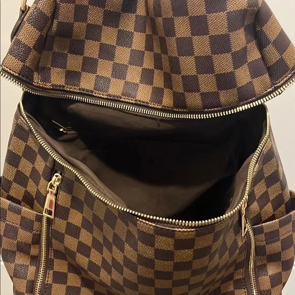 Checkered Brown Backpack - Picture 13 of 14